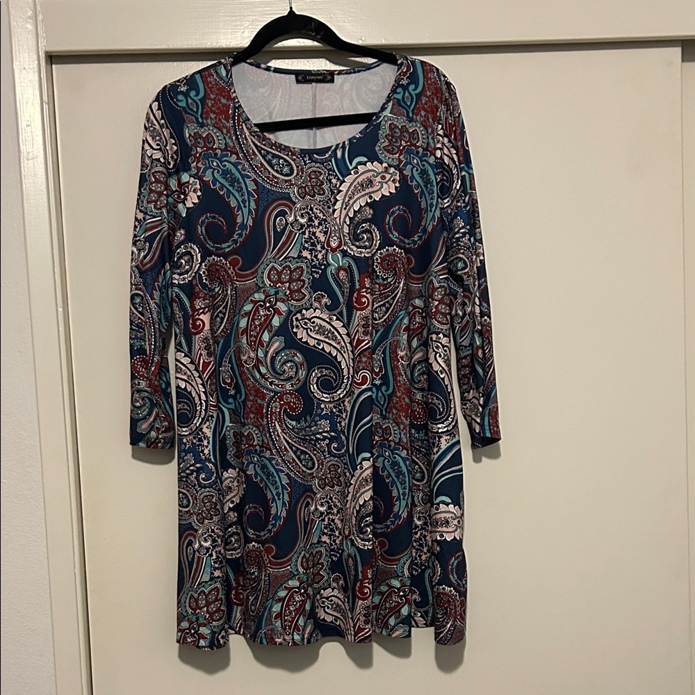 Paisley Print Women's Dress//Long Top